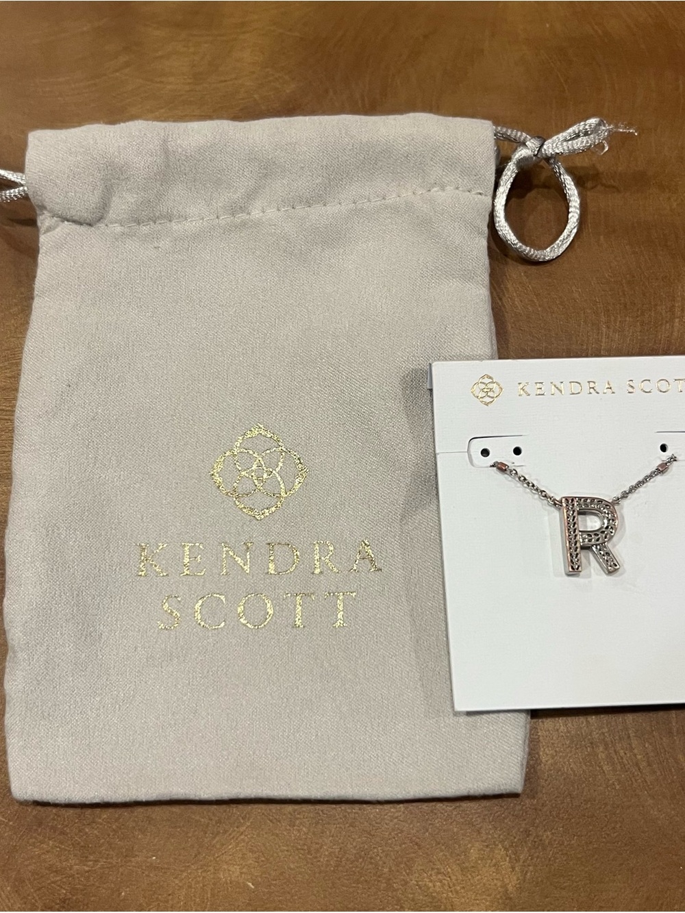 Kendra Scott Silver 'R' Initial Necklace, Used